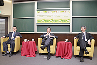 Participants of the Joint Research Seminar in Energy and Sustainability in Energy: Prof. Zhang Rong, Executive Vice President of NJU (left), Prof. Joseph Li, Former Acting President of NCU (in the middle), Prof. Fung Tung, Associate-Pro-Vice-Chancellor and Associate Director of the Institute of Environment, Energy and Sustainability of CUHK  (right)
